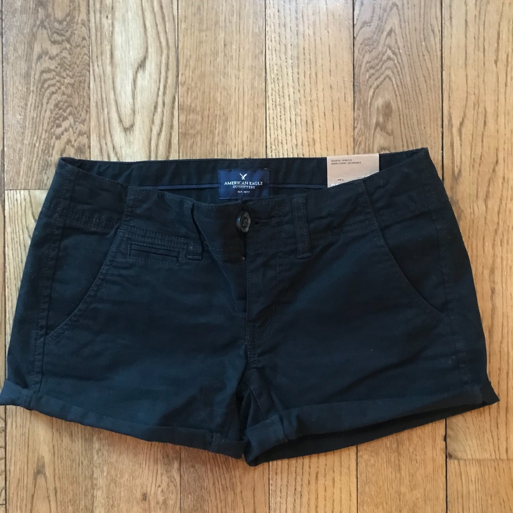 AE shortie stretch shorts- NWT-size 00- blk